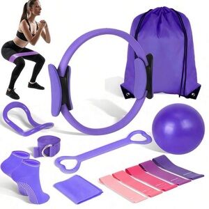 Purple Pilates Fitness Equipment Set (14pcs)